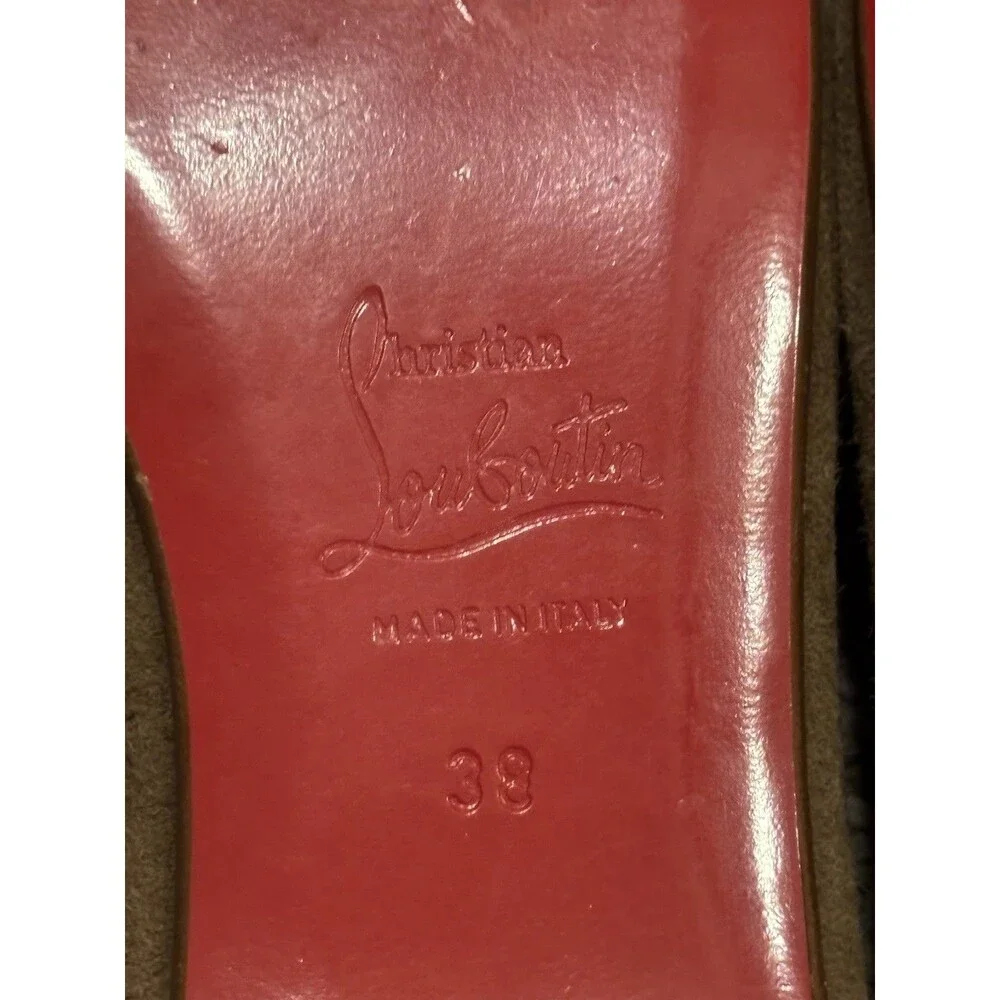 Christian Louboutin Brown Suede Ballet Flats